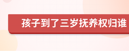 孩子到了三岁抚养权归谁