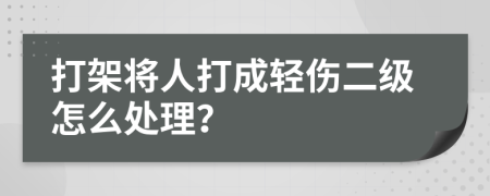 打架将人打成轻伤二级怎么处理？