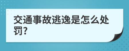 交通事故逃逸是怎么处罚?