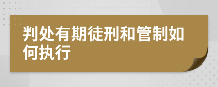 判处有期徒刑和管制如何执行