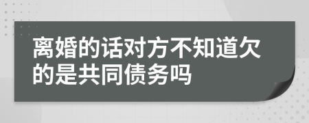 离婚的话对方不知道欠的是共同债务吗