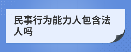 民事行为能力人包含法人吗