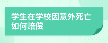 学生在学校因意外死亡如何赔偿