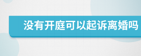 没有开庭可以起诉离婚吗