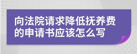 向法院请求降低抚养费的申请书应该怎么写