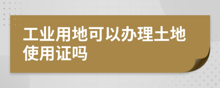 工业用地可以办理土地使用证吗