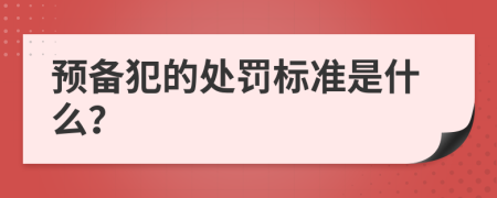 预备犯的处罚标准是什么？