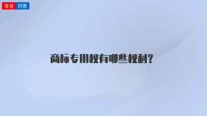 商标专用权有哪些权利？