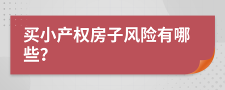 买小产权房子风险有哪些？