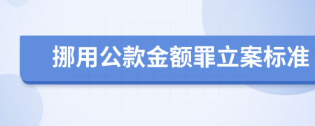 挪用公款金额罪立案标准