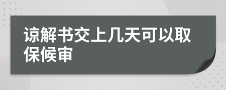 谅解书交上几天可以取保候审