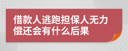 借款人逃跑担保人无力偿还会有什么后果