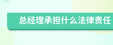 总经理承担什么法律责任