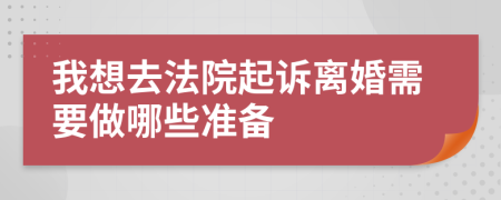 我想去法院起诉离婚需要做哪些准备