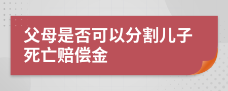 父母是否可以分割儿子死亡赔偿金