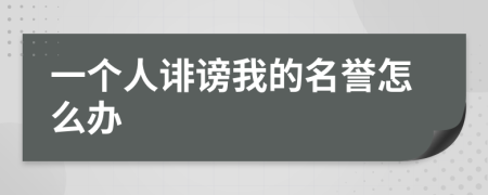 一个人诽谤我的名誉怎么办