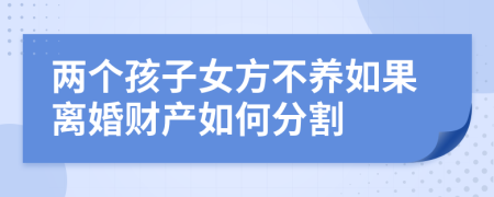 两个孩子女方不养如果离婚财产如何分割
