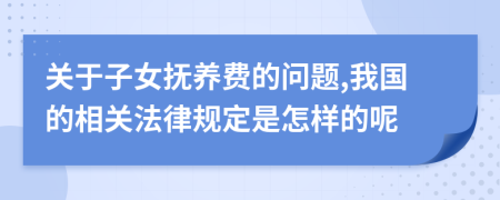 关于子女抚养费的问题,我国的相关法律规定是怎样的呢