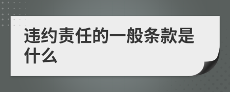 违约责任的一般条款是什么