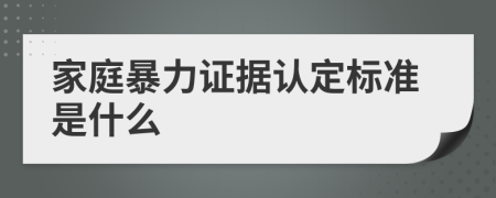 家庭暴力证据认定标准是什么