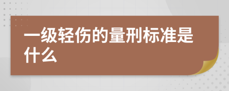 一级轻伤的量刑标准是什么