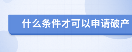 什么条件才可以申请破产