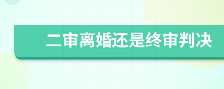 二审离婚还是终审判决