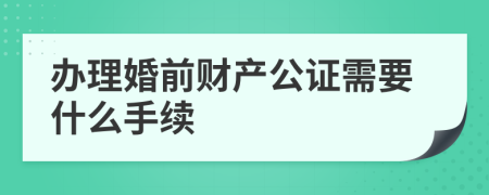 办理婚前财产公证需要什么手续