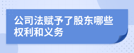 公司法赋予了股东哪些权利和义务