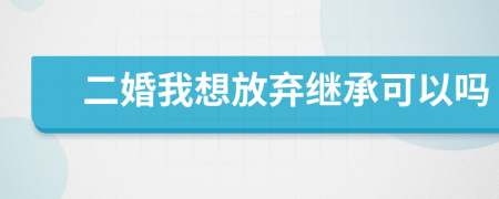 二婚我想放弃继承可以吗