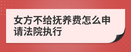 女方不给抚养费怎么申请法院执行
