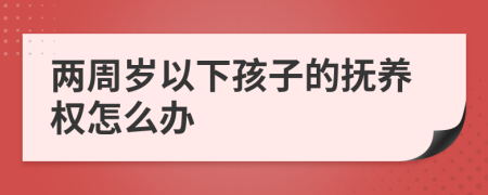 两周岁以下孩子的抚养权怎么办