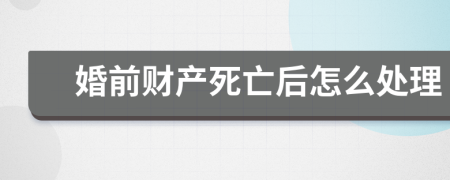 婚前财产死亡后怎么处理