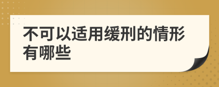 不可以适用缓刑的情形有哪些