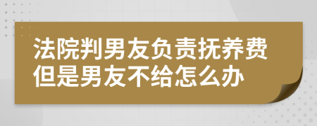 法院判男友负责抚养费但是男友不给怎么办