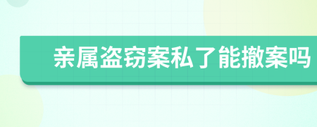 亲属盗窃案私了能撤案吗