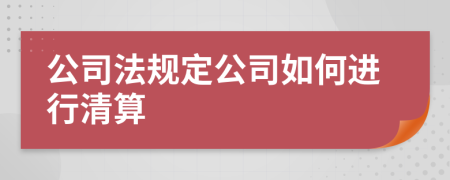公司法规定公司如何进行清算