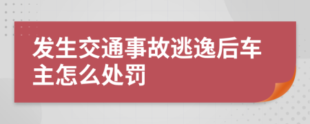 发生交通事故逃逸后车主怎么处罚