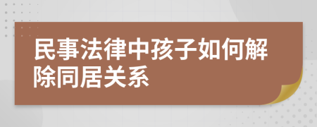 民事法律中孩子如何解除同居关系