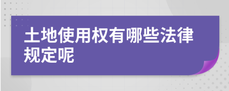 土地使用权有哪些法律规定呢