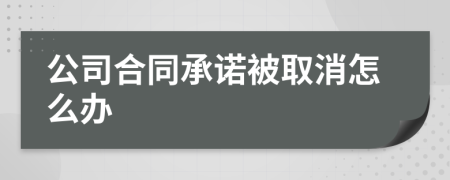 公司合同承诺被取消怎么办