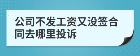 公司不发工资又没签合同去哪里投诉