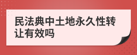 民法典中土地永久性转让有效吗