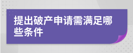 提出破产申请需满足哪些条件