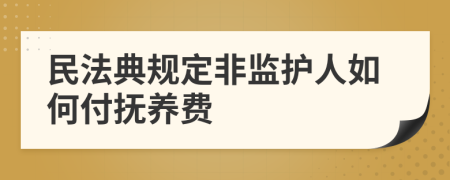 民法典规定非监护人如何付抚养费