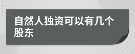 自然人独资可以有几个股东