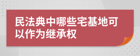 民法典中哪些宅基地可以作为继承权