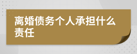 离婚债务个人承担什么责任