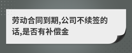 劳动合同到期,公司不续签的话,是否有补偿金