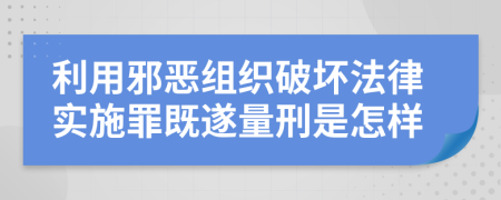 利用邪恶组织破坏法律实施罪既遂量刑是怎样